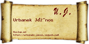 Urbanek János névjegykártya
