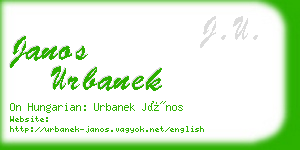 janos urbanek business card